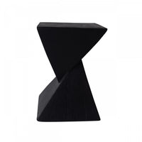  Table d'appoint geometrique torsadee Zane 18 pouces MGO, table laterale interieure a grain de bois, noir