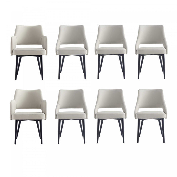 Ensemble de 8 chaises de salle a manger Tremont Modern en gris pierre