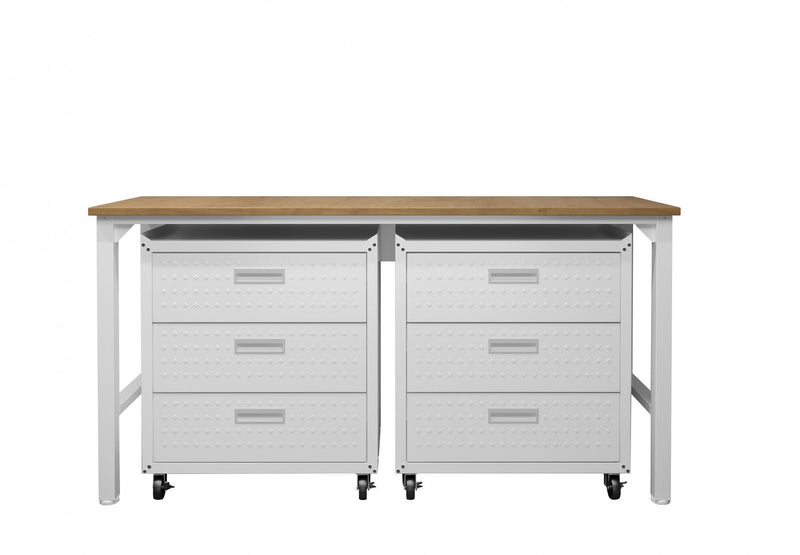 Ensemble de garage moderne Fortress 3 pieces en blanc