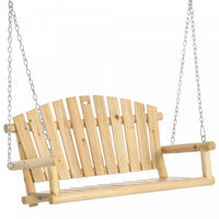 Outsunny Balancoire De Porche En Bois 2 Places Suspendu Avec Chaines
