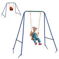 Outsunny 2 En 1 Toddler Swing Set, Balancoire En Metal Avec Harnais De Securite Pour Bebe, Enfants D