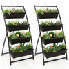 Costway 2pcs 5 Ft 4-tier Lit De Jardin Eleve Vertical Planteur Eleve W / 4 Boites De Conteneur