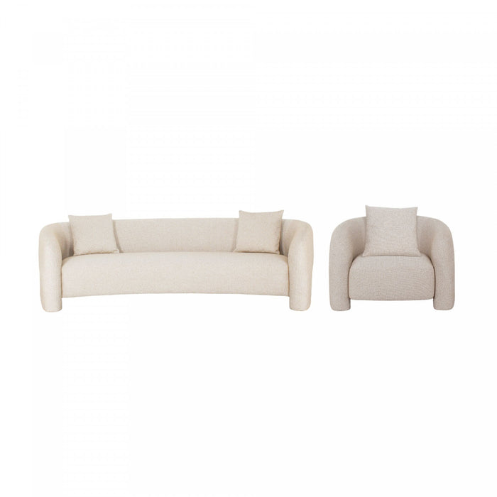 Ensemble de canape 2 pieces Sylvia Modern Glam en Poussiere d’Or