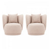 Fauteuil lounge moderne Siri en tissu, couleur ble - Lot de 2