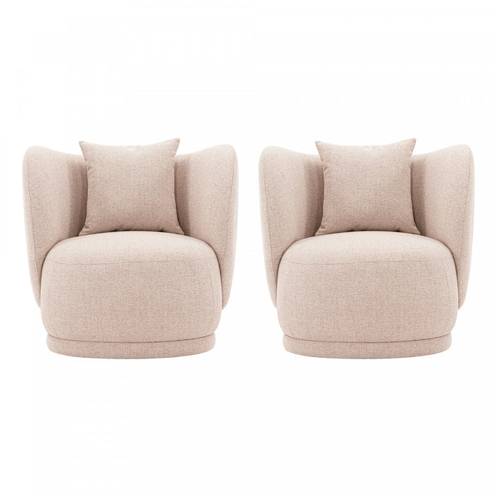 Fauteuil lounge moderne Siri en tissu, couleur ble - Lot de 2