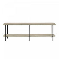  Console contemporaine moderne Celine 180 cm en gris rustique (2 etageres)