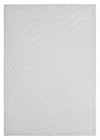 Tapis Lavable A Poils Longs Motif Vagues Blanc Perle 5'x7'