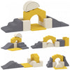 Qaba Ensemble De Jeux Pour Bebe 7 Pieces, Blocs D'escalade En Mousse, Jaune