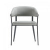 Chaise de salle a manger moderne en metal et tissu Belle, gris pierre