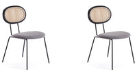 Ensemble 2 chaises de salle à manger Jardin de Manhattan Comfort - noir et gris