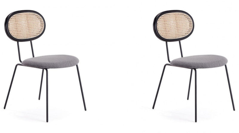Ensemble 2 chaises de salle à manger Jardin de Manhattan Comfort - noir et gris