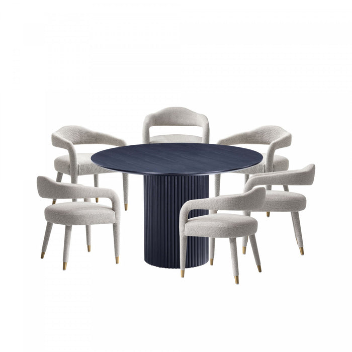 Ensemble de salle a manger moderne industriel Aspen et Hathaway 7 pieces, finition Poussiere d’or et noir