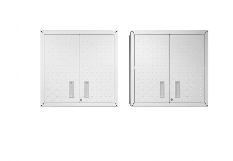 Armoire de garage flottante Fortress Modern 30\" en blanc - Lot de 2