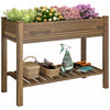 Outsunny Bac de Plantation sureleve avec Etagere de Rangement, Carbonise