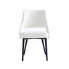 Chaise de salle a manger moderne Tremont en metal et cuir vegetalien blanc