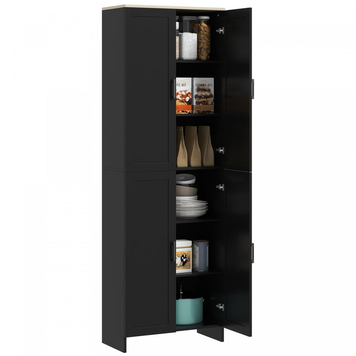 HOMCOM Armoire de rangement 67\" a 4 portes avec etageres reglables, noir