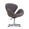 Chaise d’appoint pivotante réglable Raspberry de Manhattan Comfort en chrome poli et en mélange de laine - grise