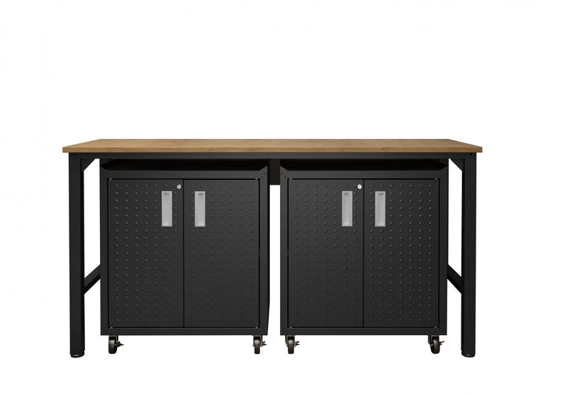 Ensemble de garage moderne Fortress 3 pieces en gris charbon