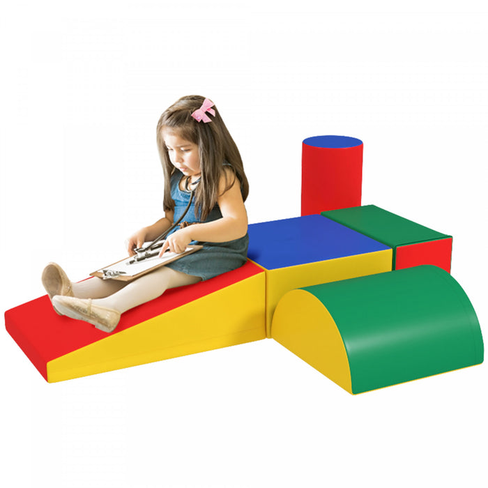Soozier Ensemble De Jeu D'activite D'escalade Et D'exploration De 5 Pieces En Mousse Souple Pour Tout-petits Escaliers Et Rampe, Equipement De Jeu Interieur Multicolore