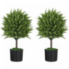 HOMCOM Lot de 2 plantes artificielles decoratives, fausses plantes, vert
