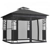 Outsunny Pavillon 10' X 10' Avec Etagere Et Filet, Protection Uv30+