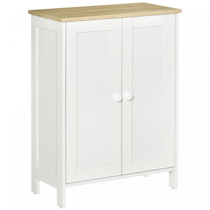 HOMCOM Armoire de rangement avec 2 portes, 2 etageres reglables pour salon