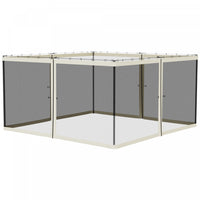 Outsunny 13' X 13' Filet De Remplacement Pour Gazebos Et Tentes Avec Fermetures Eclair, Creme