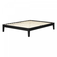 Vito Base De Lit En Bois - Noir Solide