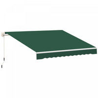 Outsunny 11,8x8,2 Pi Auvent De Patio Retractable Manuel Resistant A L'eau Pare-soleil Pour Terrasse