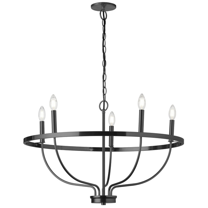 Lustre Cesar de Dainolite avec fini noir mat et 5 ampoules