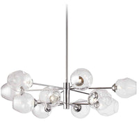 Lustre Abii de Dainolite en verre transparent avec fini chromé poli et 12 ampoules