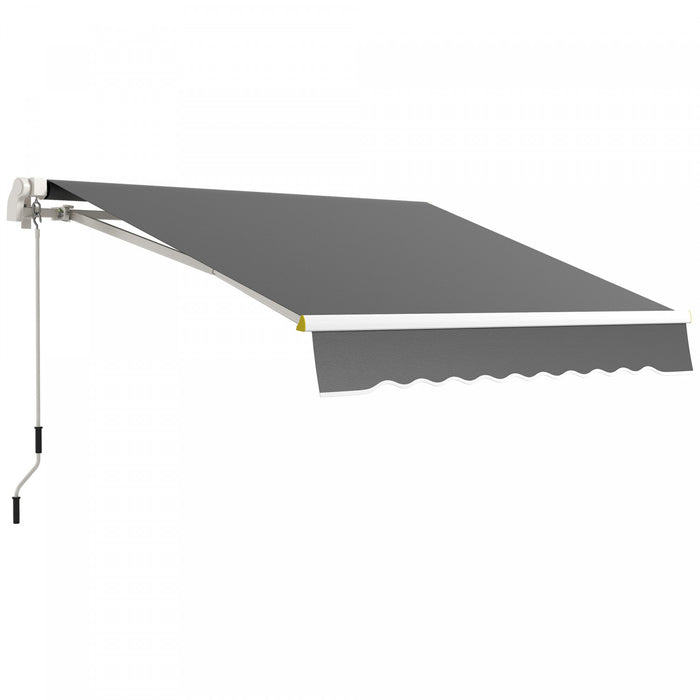 Outsunny Auvent Retractable 8' X 6.5' Avec Lumieres Led, Uv40+, Gris Fonce