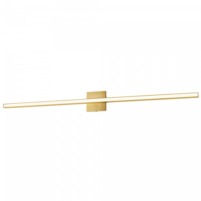 Lumière de coiffeuse Arandel de Dainolite en acrylique blanc qui diffuse la lumière, avec fini laiton vieilli et ampoule à DEL de 36 W