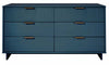 Commode Granville Modern 55\" en bleu minuit (6 tiroirs)