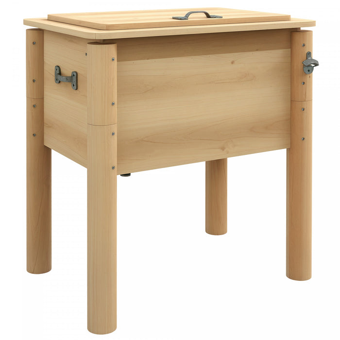 Outsunny - Refroidisseur de patio en bois de 54 litres, table refrigerante d'exterieur, finition naturelle