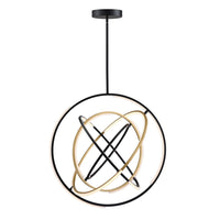 Luminaire suspendu de la collection Trilogy avec lumière à DEL intégrée de 32 po - noir et doré