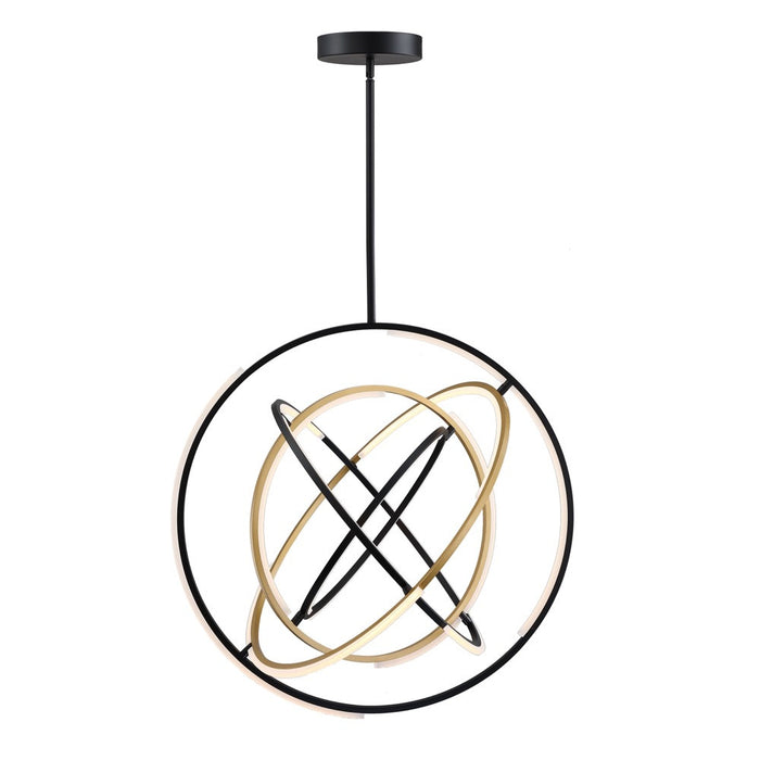 Luminaire suspendu de la collection Trilogy avec lumière à DEL intégrée de 32 po - noir et doré