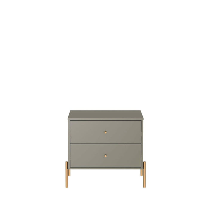 Table de nuit Jasper de Manhattan Comfort avec pattes en acier doré - gris lustré