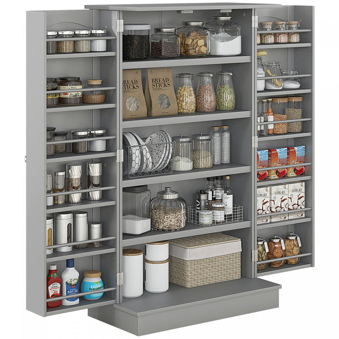 HOMCOM Armoire de rangement avec etageres a 5 niveaux, 12 etageres a epices