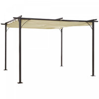 Pergola Retractable 3,5l X 3,5l X 2,30h M Structure Metal Epoxy Anticorrosion Noire + Toile Polyeste