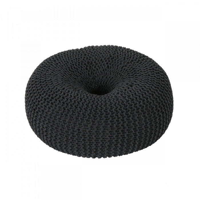 Pouf Rembourré Murphy, 100 % Coton - Noir