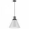 Luminaire suspendu Sonus de Dainolite avec fini blanc mat, touches noir mat et 1 ampoule