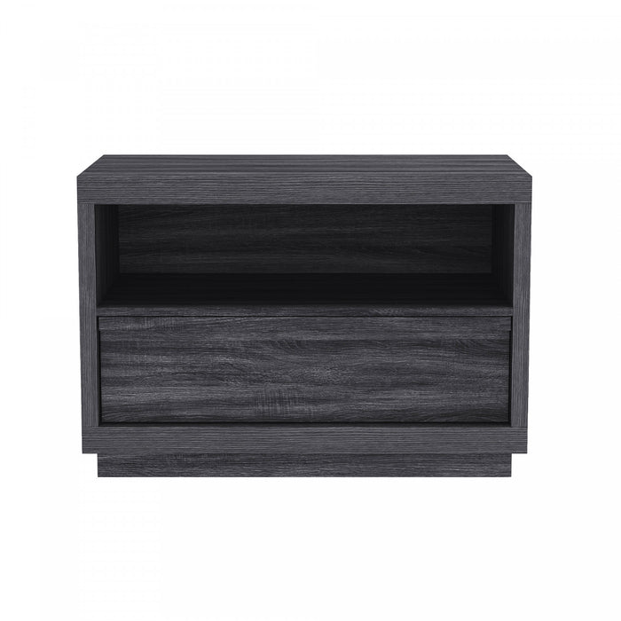 Table de nuit contemporaine Navis 32\" en gris charbon (1 tiroir)