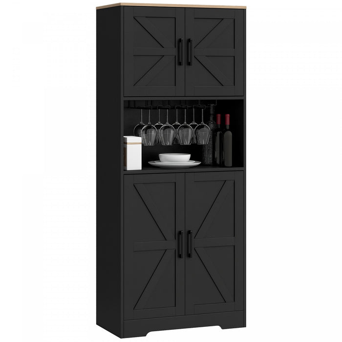 HOMCOM Armoire de rangement pour garde-manger de cuisine, noir