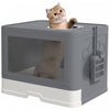 Bac a litiere pliable PawHut pour chat avec couvercle, entree avant et sortie par le haut
