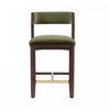 Tabouret de comptoir moderne en bois Patricia avec revetement en tissu vert tortue