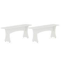  Banc de salle a manger Coney style milieu du siecle en blanc - Lot de 2
