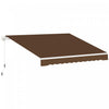 Outsunny 13'x8' Auvent De Patio Retractable Manuel Resistant A L'eau Pare-soleil Terrasse Exterieure Fenetre Porte Auvent Abri Cadre En Aluminium Cafe