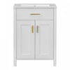 Olivia Meuble-lavabo Gain De Place 24\" Avec Rangement Et Structure En Bois Massif - Blanc
