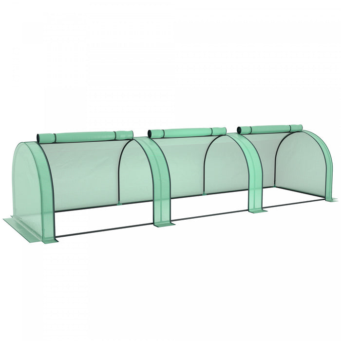Outsunny Serre Mini-tunnel Avec Couverture En Polyethylene Pour Le Jardin
